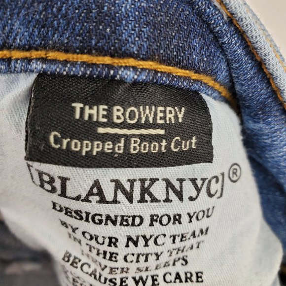 Blank NYC The Bowery Cropped Boot Cut Women's Raw Hem Jeans Size 30 - Picture 4 of 11